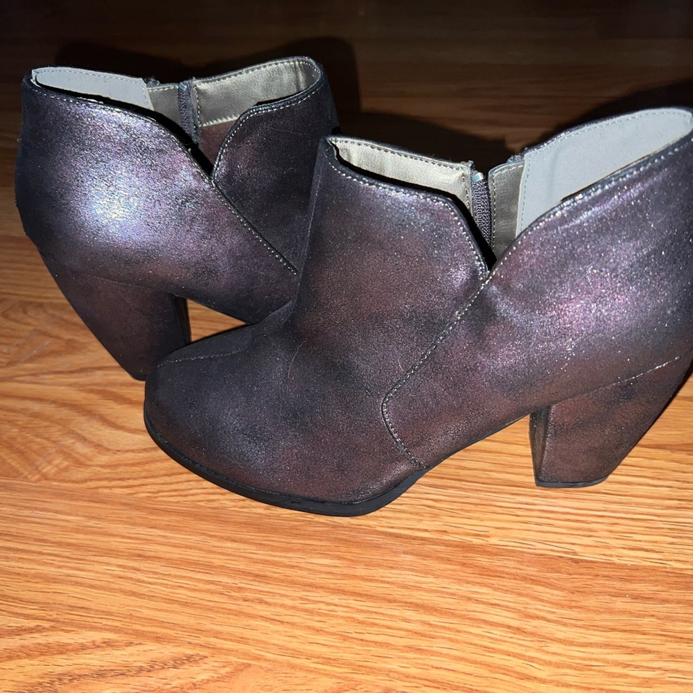 Michael Antonio Shimmering Metallic Ankle Booties